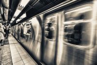 Speeding subway car